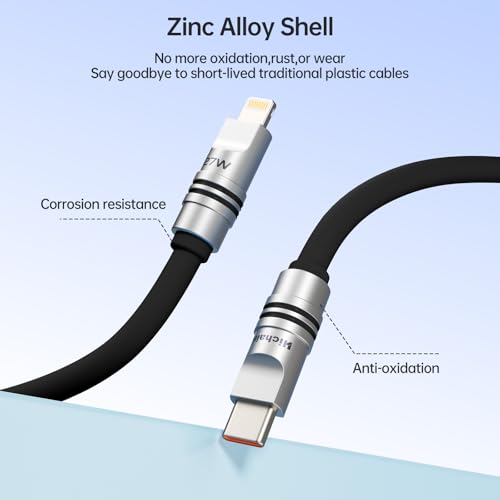 Hichain 2Pack Chubby Lightning Cable 27W Fast Charging USB C to Lightning Cable for iPhone iPad 4FT Black Silicone USB C Cable Compatible with iPhone 14 13 12 11 X 8 Series & iPad - color: Black, size: 4FT