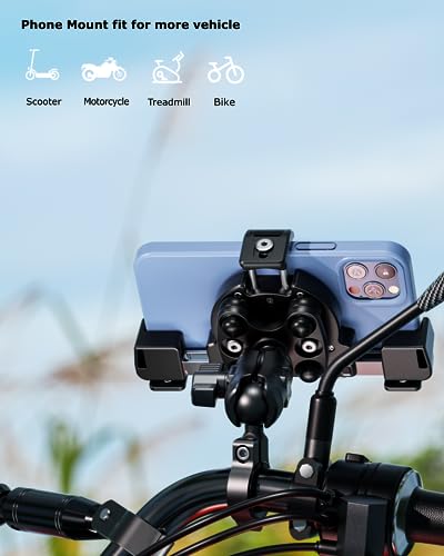 Kewig Motorcycle Phone Mount with Vibration Dampener & Not Block Camera
