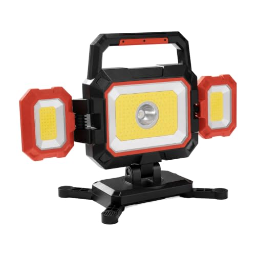 4000LM Rechargeable LED Work Light Magnetic Shop Lamp with Red Light Mode - color: Red