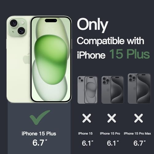 JETech Case for iPhone 15 Plus, Anti-Yellowing, Green | Shockproof Protection, Scratch Resistant Hard PC Back, Durable Transparent TPU Bumper - color: Green, size: iPhone 15 Plus