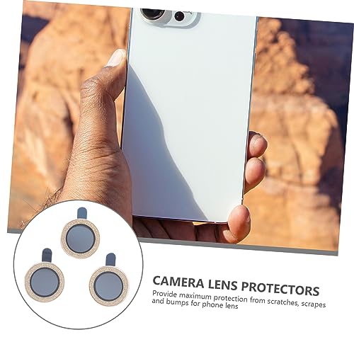 3Pcs Phone Lens Covers for Camera Lens Films Scratch Protection High Class Stalinite Material Delicate Design Dust Prevention Photo