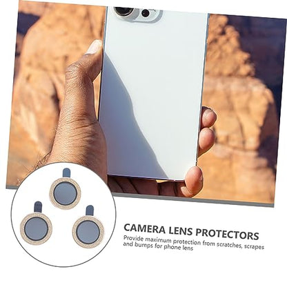 3Pcs Phone Lens Covers for Camera Lens Films Scratch Protection High Class Stalinite Material Delicate Design Dust Prevention Photo