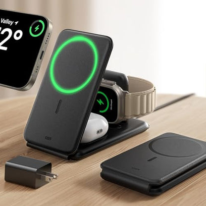 ESR 3 in 1 Wireless Charging Station, for Magsafe Charger Stand - color: Black