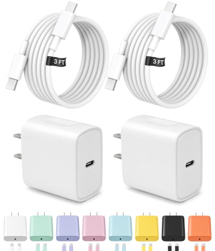 3FT iPhone 17 16 15 Charger Fast Charging USB C Charger Block - color: White, size: 3FT