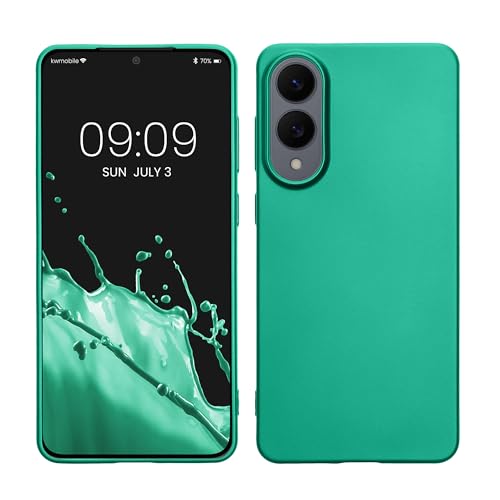 kwmobile Case Compatible with Samsung Galaxy S25 Edge Case - Soft Slim Metallic TPU Silicone Cover - Dark Metallic Green - color: dark metallic green, size: Galaxy S25 Edge
