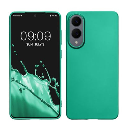 kwmobile Case Compatible with Samsung Galaxy S25 Edge Case - Soft Slim Metallic TPU Silicone Cover - Dark Metallic Green - color: dark metallic green, size: Galaxy S25 Edge