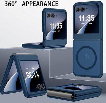 GUAGUA for Motorola Razr 2024 Case/Razr 2025 Case, Magnetic Cases Translucent Matte Back [Compatible with Magsafe] Slim Protective Shockproof Phone Case for Moto Razr 2024/2025 6.9'', Blue - color: Blue