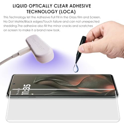 Screen Protector for Motorola Edge 2025, 3 Pack, Tempered Glass LOCA UV Set, Edge to Edge Protection, 9H Scratch Resistant, Touch Sensitive, Fingerprint-ID Support