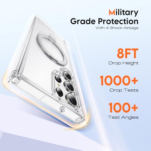 Clear Case for Samsung Galaxy S23 Ultra with Stand 6.8",Clear - color: Clear, size: Samsung Galaxy S23 Ultra