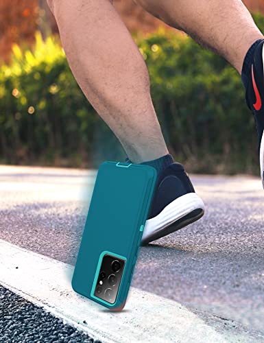 MXX Case Compatible with Galaxy S21 Ultra Case, 3-Layer Super Full Heavy Duty Body Bumper Cover/Shock Protection/Dust Proof, Designed for Samsung Galaxy S21 Ultra 5G 6.8 Inch 2021 (Turquoise) - color: Turquoise