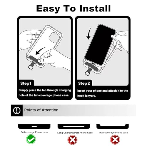 Phone Lanyard, Crossbody Multifuctional Lanyards Around the Neck,Wrist Strap Phone and Tether Pads Compatible with Most Smartphones - color: Black X2