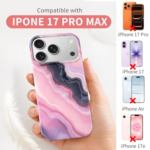 Case Compatible with iPhone 17 Pro Max, 2025 Anti-Yellow Ultra Transparent Soft TPU Phone Case, Shockproof Anti-Slip Slim Lightweight Full Coverage Protective (Marble Pattern 5) - color: Marble pattern 5