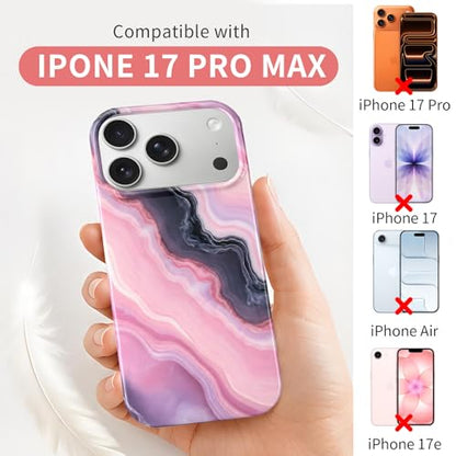 Case Compatible with iPhone 17 Pro Max, 2025 Anti-Yellow Ultra Transparent Soft TPU Phone Case, Shockproof Anti-Slip Slim Lightweight Full Coverage Protective (Marble Pattern 5) - color: Marble pattern 5