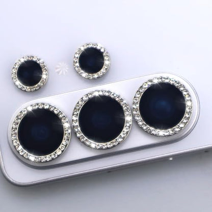 for Samsung Galaxy S26 Ultra Camera Lens Protector, Bling Diamond Metal Ring Tempered Glass Lens Cover, Sparkly Rhinestone Accessories (Silver) - color: Silver