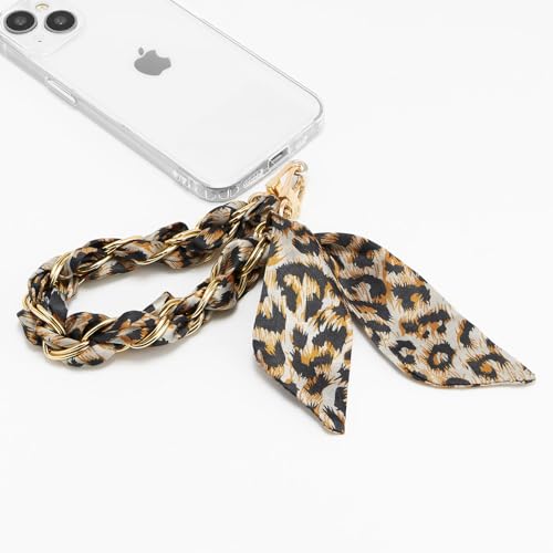 ZOOEASS Phone Wrist Lanyard Gold Metal Scarf Phone Charm Strap with Tether Tab Women Phone Chain Accessories for Handbags - color: Style 4