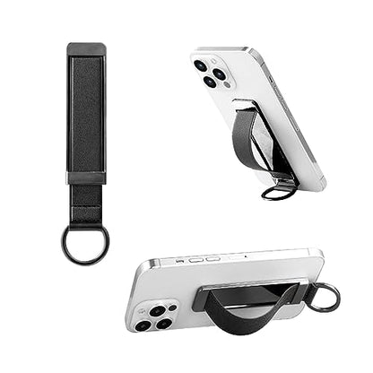 Phone Grip，Love Handle Phone Grip，Phone Grips for Back of Phone，Phone Finger Holder，Phone Accessories Grip，Phone Kickstand，Phone Loop Strap with Most Smartphones (Black) - color: Black