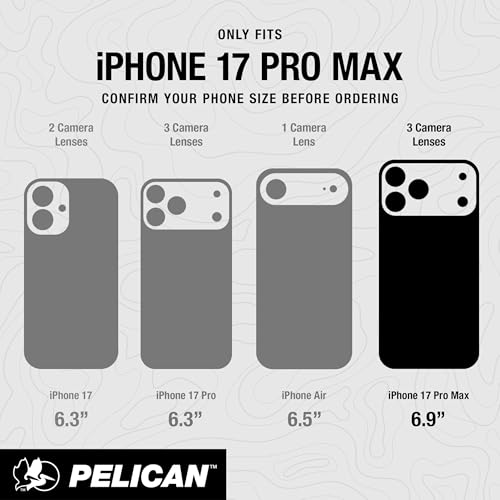 Pelican Protector iPhone 17 Pro Max Case - Rugged MagSafe Phone Case -Black | Magnetic Phone Case w/16ft Military-Grade Drop Protection - Anti-Scratch, Heavy Duty Phone Cover for iPhone 17 Pro Max - color: Black - Pro Max, style: iPhone 17 Pro Max