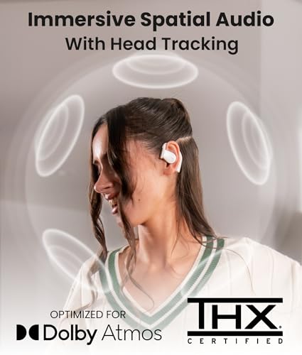 Cleer ARC 4 Plus Open Ear Earbuds with Dolby Audio,White - color: White