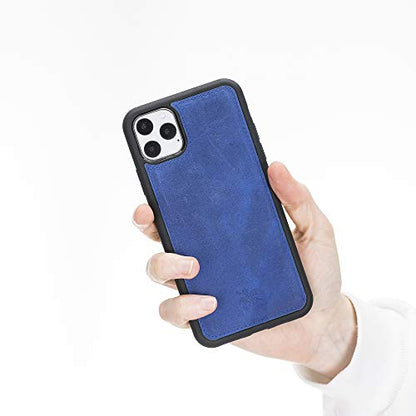 Venito Lucca Leather Case Compatible with iPhone 11 Pro Max (6,5inch) – Extra Secure with Padded Back Cover -Antique Dark Blue - color: Antique Dark Blue, size: iPhone 11 Pro Max