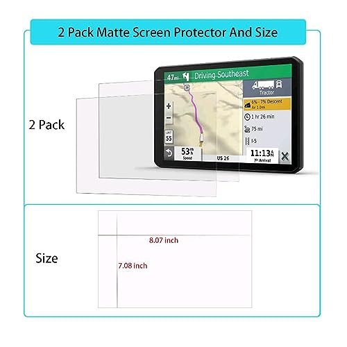 i-Tensodo 2 Pack Universal Trimmable Anti-Glare Matte Screen Protector for All Mini Navigation, Anti-Glare Anti Finger Print, Sizes: 8.07 x 7.08 inches