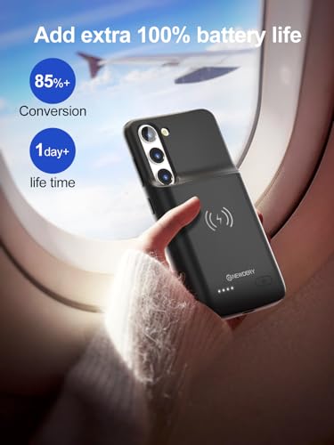 NEWDERY Battery Case for Samsung Galaxy S23 6.1",Slim Charger Case | Qi Wireless Charging, Sync Data Supported, 4700mAh Portable Rechargeble Extended Battery Pack