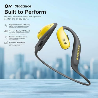 Oladance OWS Sports True Wireless Open-Ear Headphones, IPX8, 15H Playtime - color: Yellow