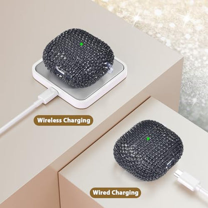 VISOOM Airpods 5 4 Cases iPods 4/5 Cover for Women,Unique Jewelry Design - color: J-Black, size: Airpods 4/5(2024/2026)