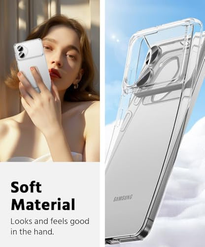 Compatible with Samsung Galaxy S26 Edge Case, Ultra [Slim Thin] Flexible Clear TPU [Scratch-Resistant] Gel Rubber Soft Skin Silicone Protective Phone Case Cover for Galaxy S26 Edge (Clear) - size: S26 Edge
