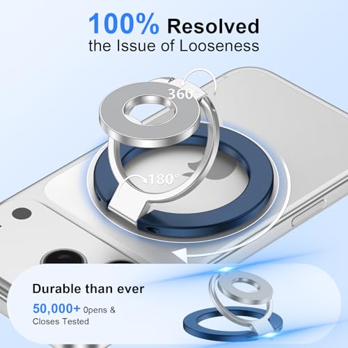 Magnetic Ring Holder for MagSafe Case Dual-Side Magnet Phone Grip Kickstand - color: blue