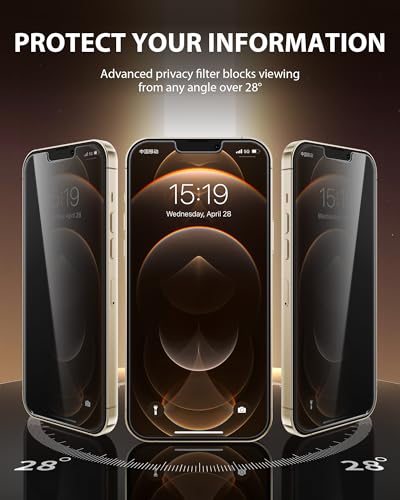 PDDKISS 2 Pack Privacy Screen Protector for iPhone 12 Pro Max - size: for iPhone 12 Pro Max - 6.7 inch