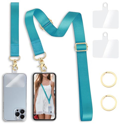 Yonlevres Phone Lanyard Crossbody Strap Wrist Neck Adjustable Women Blue - color: 0 Light Blue