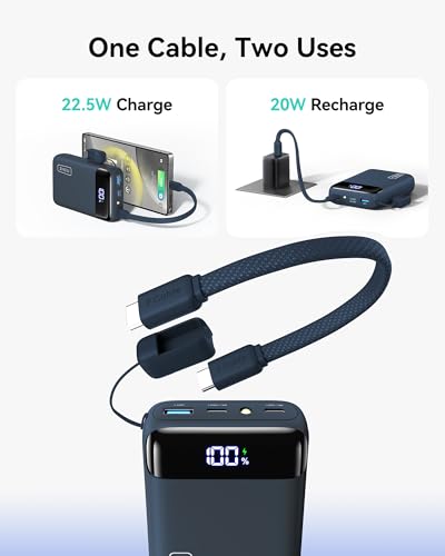 INIU Portable Charger, Smallest 20000mAh 22.5W Fast Charging Power Bank - color: Blue