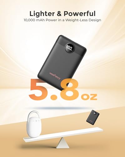 Small Portable Charger 10000mAh 20W Fast Charging Mini Power Bank, Black - color: Black
