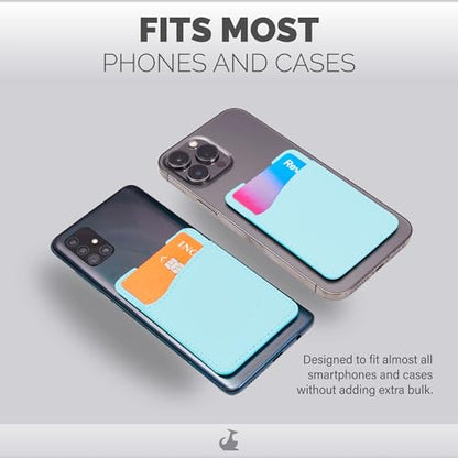 Wallaroo Premium Leather Cell Phone Wallet Stick On - Android and iPhone Wallet and Card Holder for Women and Men - Durable with Non-Slip Lining Secures Up to 3 Cards - color: Spearmint Leather
