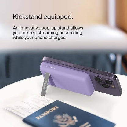 Belkin 5000mAh 7.5W MagSafe Power Bank with Kickstand - color: Purple