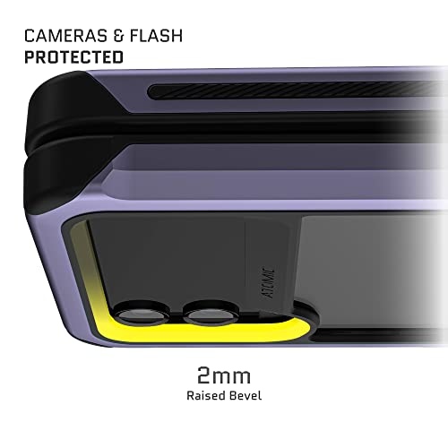 Ghostek Atomic Slim Galaxy Z Flip 4 Case - Clear Back with Purple Aluminum Bumper, Shockproof & Dual-Layer Protective Phone Case, Limited Edition Color for 2022 Samsung Z Flip 4 Case (6.7") (Purple) - color: Purple [Limited], size: Galaxy Z Flip 4