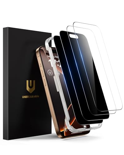 UNBREAKcable 4PCS Screen Protector for iPhone 16 Pro Max - 2 Privacy Tempered Glass+2 Clear Glass Double Shatterproof [Installation Frame] [9H Hardness] [Case Friendly] Anti-Scratch iPhone 6.9 inch - size: iPhone 16 Pro Max