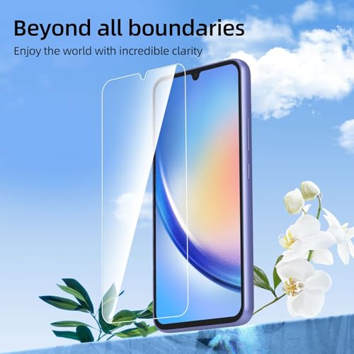 NEW'C 3 Pack Designed for Samsung Galaxy A34 5G, Screen Protector Tempered Glass, 9H Hardness, HD Screen Protector, 0.33 mm Ultra Clear, Ultra Resistant - size: A34 5G 6.6 inches