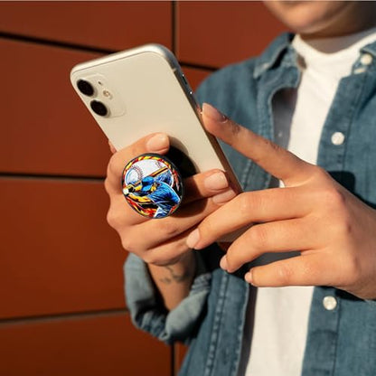 [2 Pack] Cell Phone Grip with Expanding Kickstand, Baseball Man - color: Baseball Man
