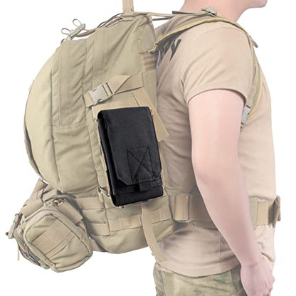 Universal Tactical MOLLE Holster Army Mobile Phone Belt Pouch EDC Security Pack Carry Accessory Kit Waist Bag Case Compatible iPhone 13 14 15 Pro XS Max XR 7 8 Plus for Samsung Galaxy S10 S9 S8 Plus - color: #A (Big)