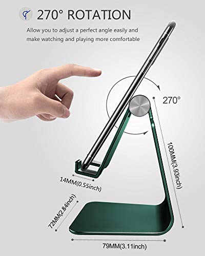 CreaDream Aluminum Cell Phone Stand, Adjustable Phone Holder for Desk - color: Turquoise Green
