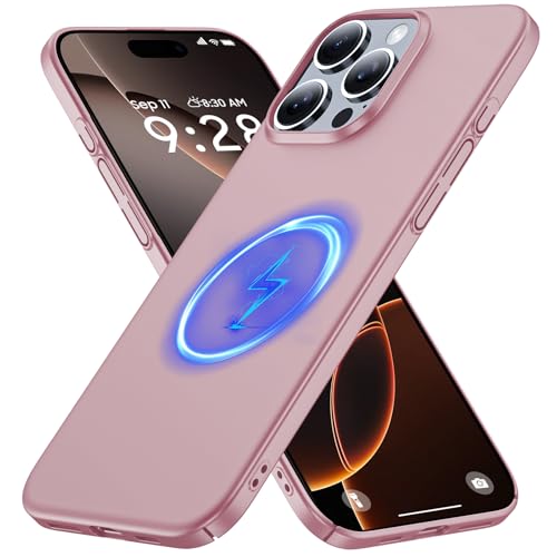 GRECAZO Magnetic Ultra Thin Frosted Designed for iPhone 16 Pro Max Phone Case 6.9 inch(2024) Slim Minimalist Lightweight Matte Hard PC Compatible with Magsafe Cover Protective Bumper Case-Dawn Pink - color: Dawn Pink, size: iPhone 16 Pro Max
