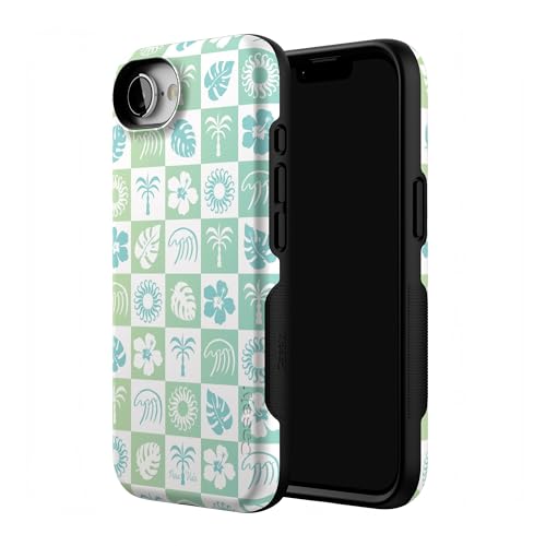 Casely iPhone 16e Case | Pura Vida | Coastal Checkers | Bold Protective Design | Compatible with MagSafe - color: Pura Vida | Coastal Checkers