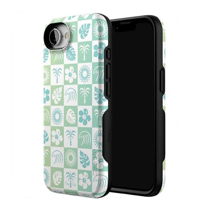 Casely iPhone 16e Case | Pura Vida | Coastal Checkers | Bold Protective Design | Compatible with MagSafe - color: Pura Vida | Coastal Checkers