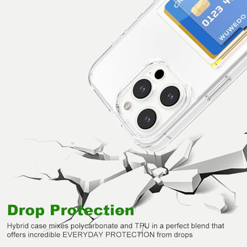 for iPhone 16 Pro Max Clear Card Case - Hybrid Slim Fit Transparent Wallet Cover with Card Holder Slot, TPU + PC, Anti-Yellowing, 6.9" 2024 - color: Clear, size: iPhone 16 Pro Max
