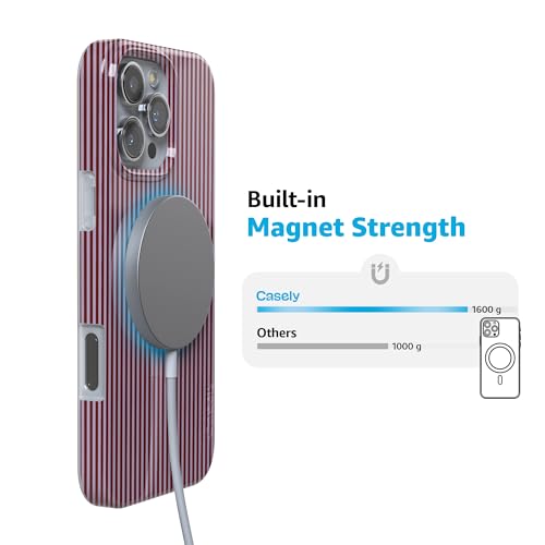 Casely iPhone 16 Pro Case | Stripes and the City | Tiny Pinstripe | Compatible with MagSafe | Classic Ultra Slim Design - color: Stripes and the City | Tiny Pinstripe, size: Iphone 16 Pro