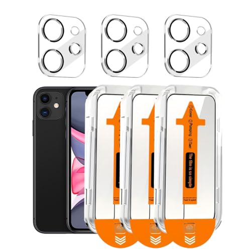 3 Pack Screen Protector for iPhone 11 with 3 Pack Tempered Glass Camera Lens Protector Phone Case Friendly HD Accessories Protector de Pantalla for Apple iPhone 11 6.1 INCH