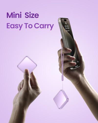 10000mAh Small Power Bank，Fast Charge Mini Portable Charger - color: purple