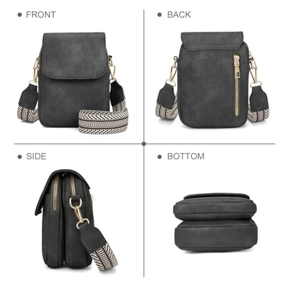 Fashion Small Crossbody Bags for Women Trendy Designer Cell Phone Purses | Adjustable Straps,with Card Holder,Detachable Wristlet Strap,small Cross Body Bag for Woman,Mini Bags,Travel Purse,Work,Gym - color: Darkgrey