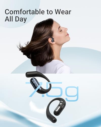 Acefast AceFit Air Open Ear Headphones, Wireless Earbuds with Rich Bass, Bluetooth 5.4 Sports Headphones with Charging Case, 32H Playtime Earbuds IP54 Waterproof for Running, Cycling, Walking, Workout